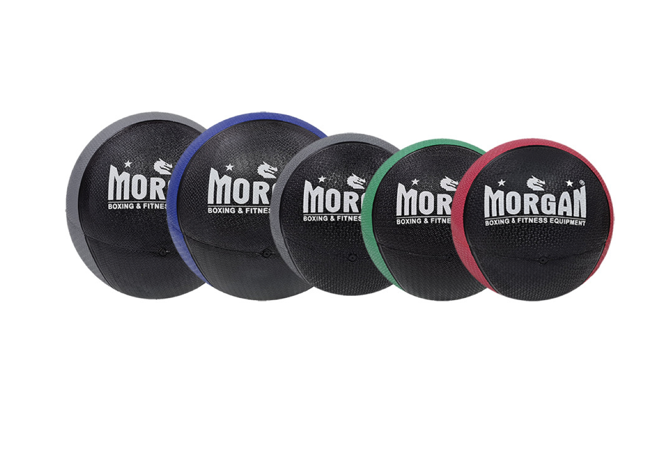 MORGAN 2-TONE COMMERCIAL RUBBER MEDICINE BALL SET OF 5 (3 + 4 + 5 + 7 + 10KG)